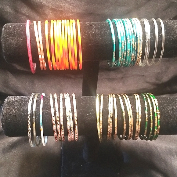 Jewelry - 3 for $20 ALL 50 Vintage glass bangles bracelets + 2 OTHER listings for$20